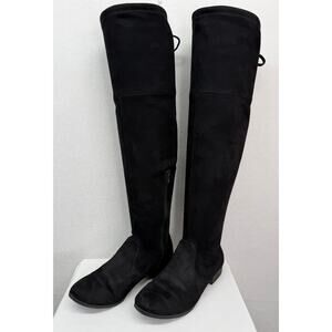 No Boundaries Memory Foam Over The Knee Pull On Side Zip Tie Suede Like  Boots 9